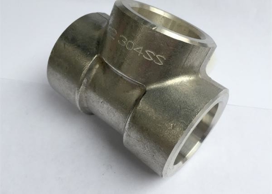 Anti Rust Painting Stainless Steel Pipe Tee , Ansi B 16.11 Pipe Fittings Zinc Coated